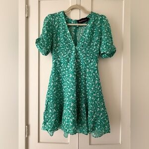 Realisation Par Ozzie Green Silk Mini Dress